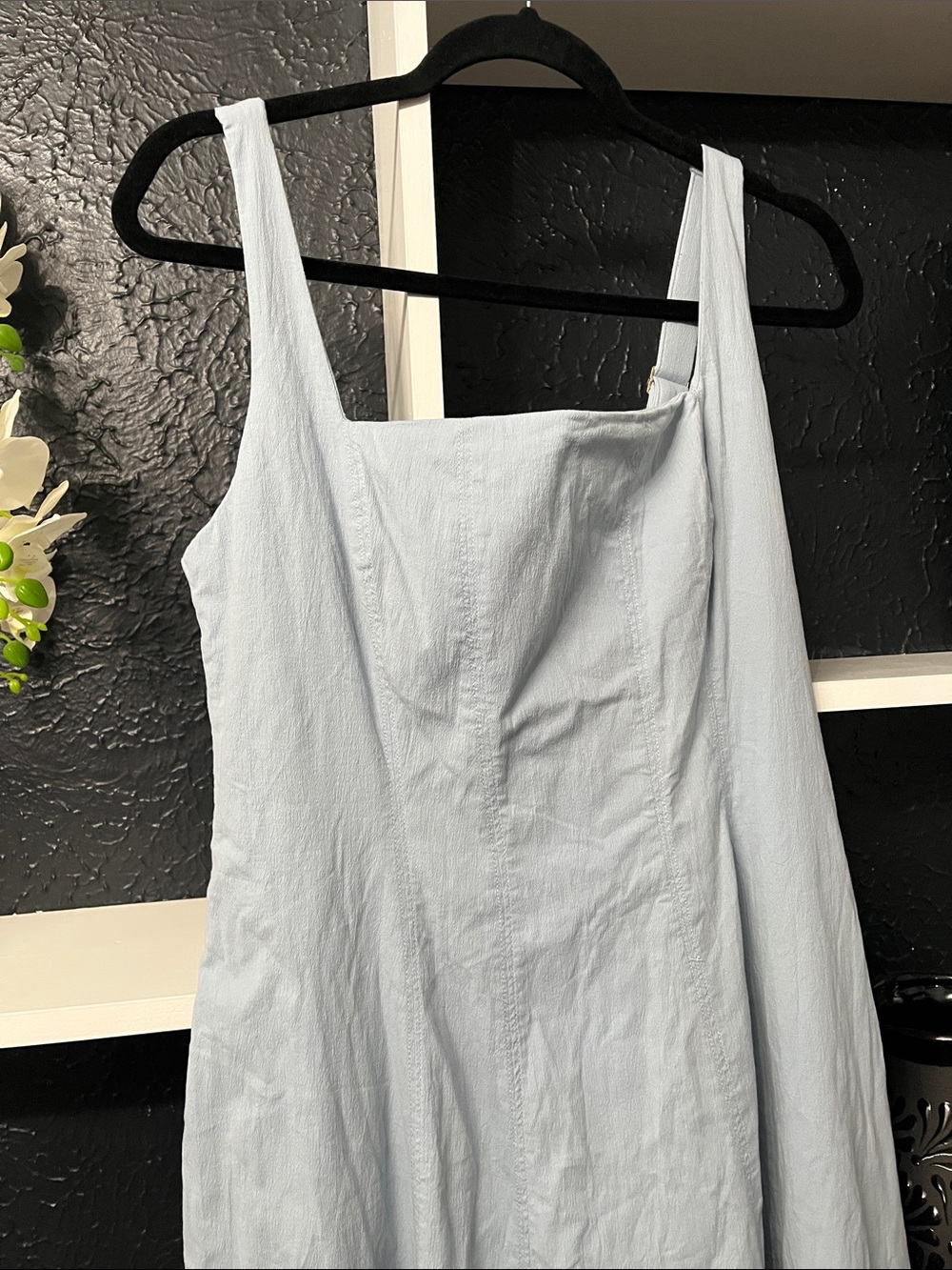 Abercrombie & Fitch Mila Dress Light Blue Square-Neck Maxi - Picture 3 of 9